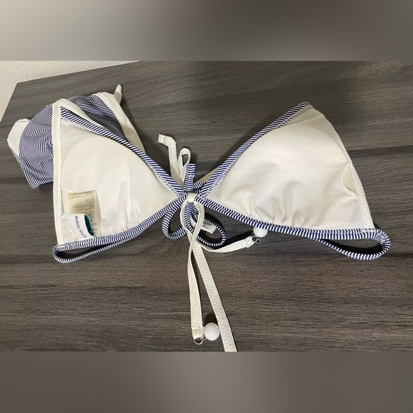 Vacanze Italiane Blue and White Embroidered Striped Halter Bikini - Picture 10 of 10